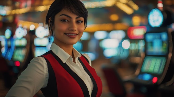 Meja Infinite Blackjack dengan dealer profesional di studio live prediktor angka